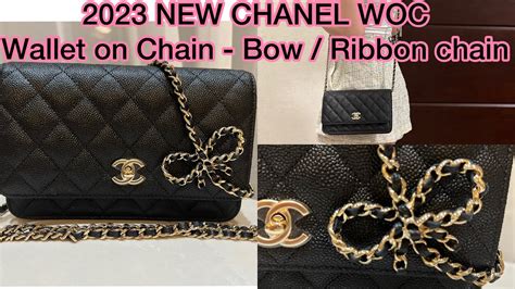 chanel wallet on chain with bow